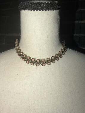 Sugarfix by BaubleBar Pink Stone and Rhinestone Choker Statement Necklace